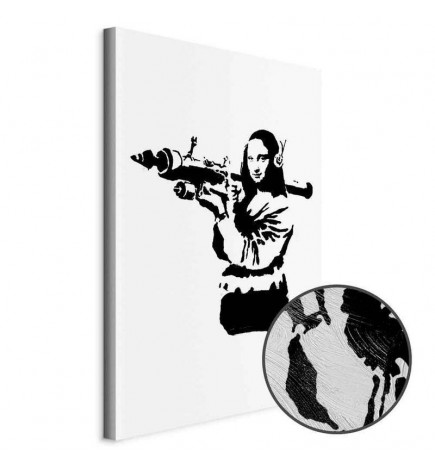 Glezna - Banksy Mona Lisa with Rocket Launcher (1 Part) Vertical