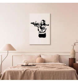 Canvas Print - Banksy Mona Lisa with Rocket Launcher (1 Part) Vertical