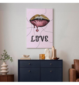 Schilderij - Liquid Lips (1 Part) Vertical