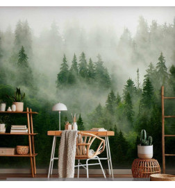 Fotobehang - Mountain Forest (Green)