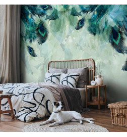 Wall Mural - Emerald Feathers