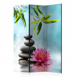Room Divider - Water Lily and Zen Stones [Room Dividers]