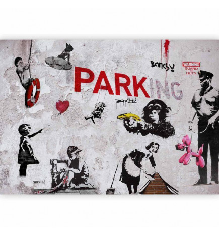 Fotobehang - [Banksy] Graffiti Diveristy