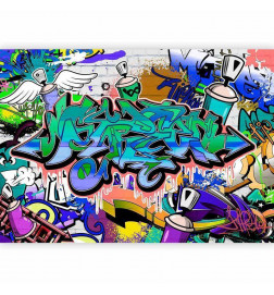 Wall Mural - Graffiti: blue theme