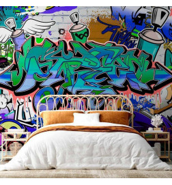 Fototapete - Graffiti: blue theme