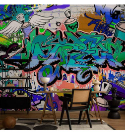Fotobehang - Graffiti: blue theme
