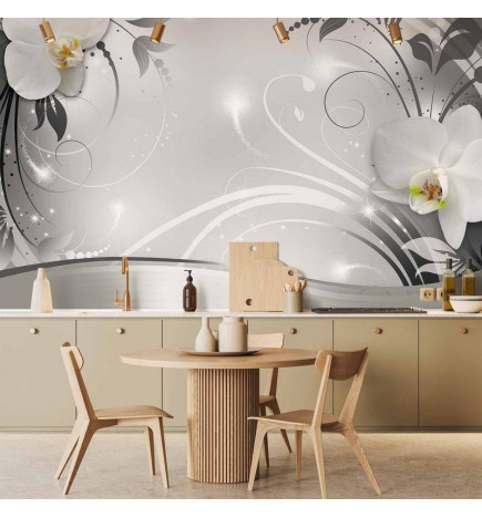 Mural de parede - Silver Abstract