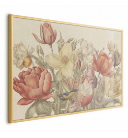 Plakāts - Flower Bouquet on a Cream Background