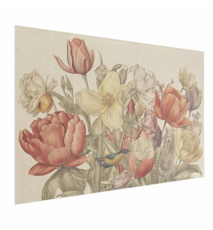 Poster - Flower Bouquet on a Cream Background