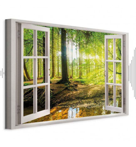 Canvas Print - Window: View on Forest
