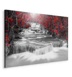 Canvas Print - Cascade of Thoughts (1 Part) Wide Red