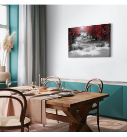 Canvas Print - Cascade of Thoughts (1 Part) Wide Red