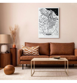 Canvas Print - City Plan: Gdansk (1 Part) Vertical