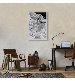 Leinwandbild - City Plan: Gdansk (1 Part) Vertical