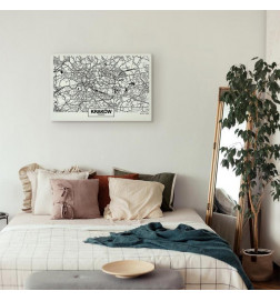 Canvas Print - City Plan: Krakow (1 Part) Wide