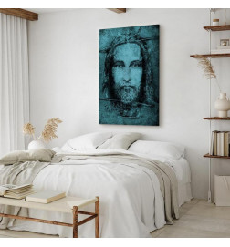 Paveikslas - Shroud of Turin in Turqoise (1 Part) Vertical