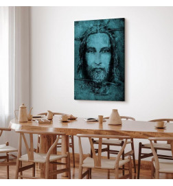 Tablou - Shroud of Turin in Turqoise (1 Part) Vertical