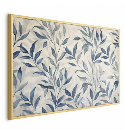 Plakatas - Delicate Botanical Motif with Blue Leaves