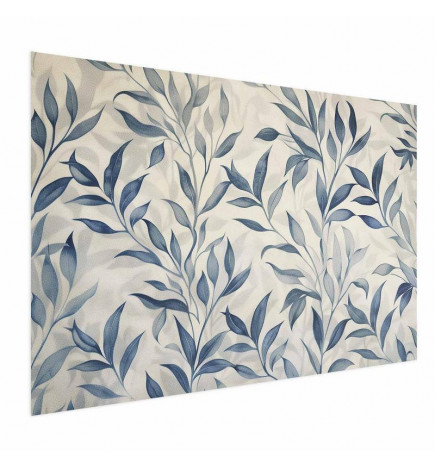 Juliste - Delicate Botanical Motif with Blue Leaves
