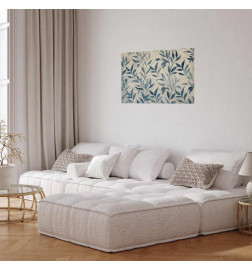 Plakat - Delicate Botanical Motif with Blue Leaves