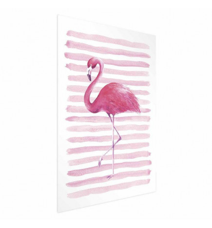 Juliste - Flamingo and Stripes