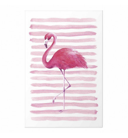 Juliste - Flamingo and Stripes