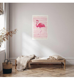 Juliste - Flamingo and Stripes