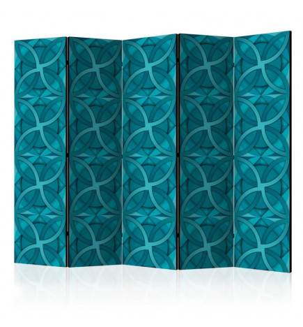 Paravent 5 volets - Geometric Turquoise II [Room Dividers]