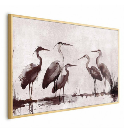 Poster - Herons Painted in Ink