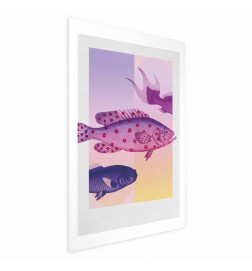 Plakat - Fantastic Fish - artistic illustration of fish on a colorful background