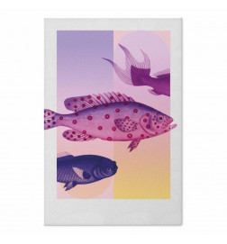 Plakāts - Fantastic Fish - artistic illustration of fish on a colorful background