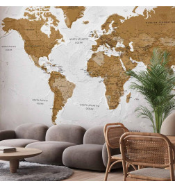 Papier peint - World Map: White Oceans