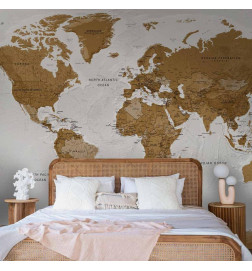 Fototapeta - World Map: White Oceans