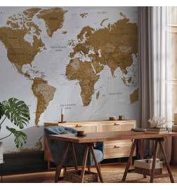 Fototapete - World Map: White Oceans