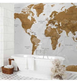 Fototapeta - World Map: White Oceans