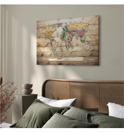 Schilderij - World Map: Colourful Continents