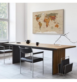 Canvas Print - World Map: Beige Chic