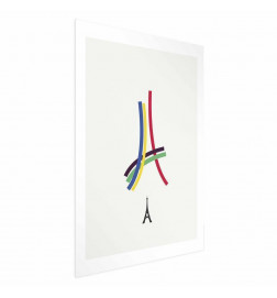 Plakatas - Eiffel Tower - Colored Graphic - Abstraction