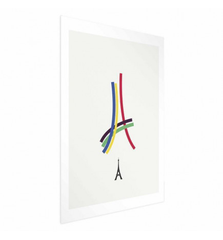 Plakat - Eiffel Tower - Colored Graphic - Abstraction