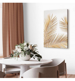 Quadro - Golden Palm Leaves (1 Part) Vertical