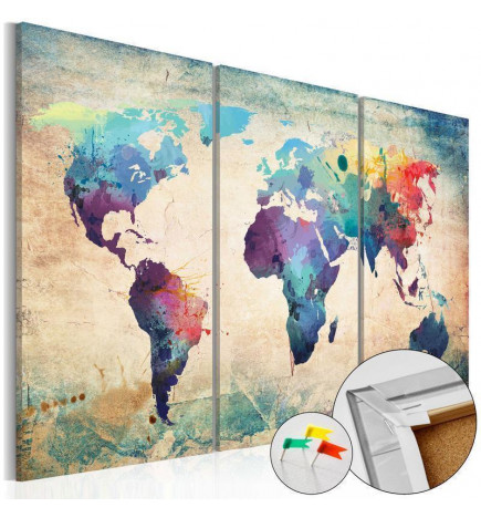 Decorative Pinboard - Rainbow Map