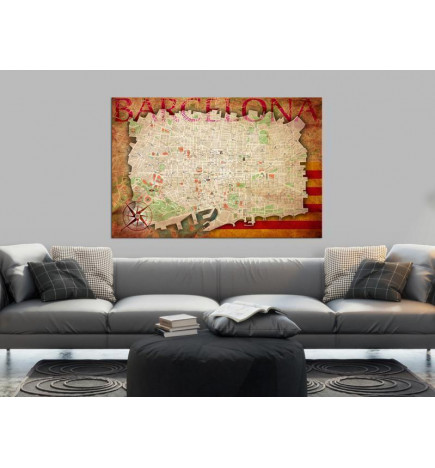 Tableau en liège - Map of Barcelona