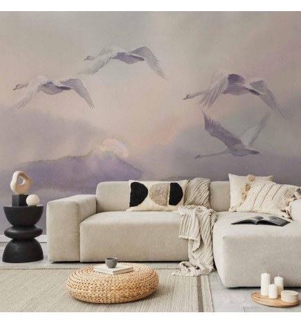 Mural de parede - Flying Swans