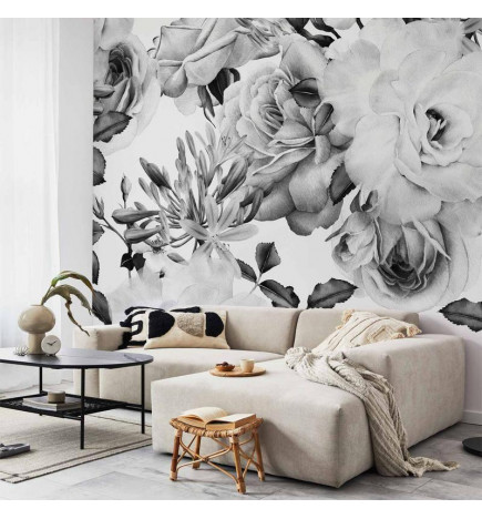 Wall Mural - Sentimental Garden (Black and White)