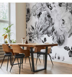 Papier peint - Sentimental Garden (Black and White)