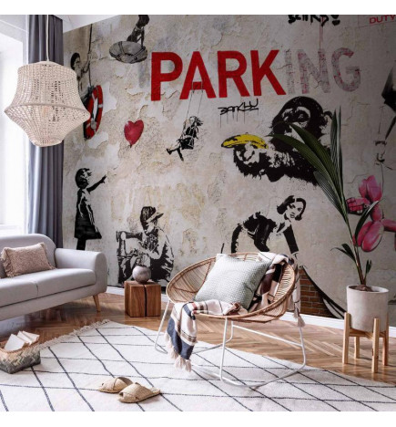 Carta da parati - [Banksy] Graffiti Collage