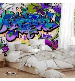 Fototapet - Graffiti: violet theme