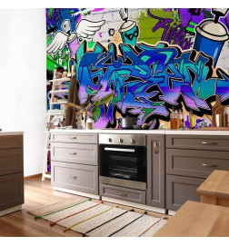 Fotobehang - Graffiti: violet theme