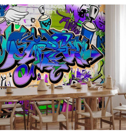 Fotobehang - Graffiti: violet theme