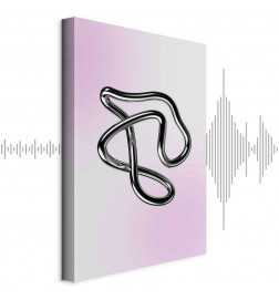 Seinapilt - Silver Intricacies - Fluid Metallic Figure on a Gradient Background